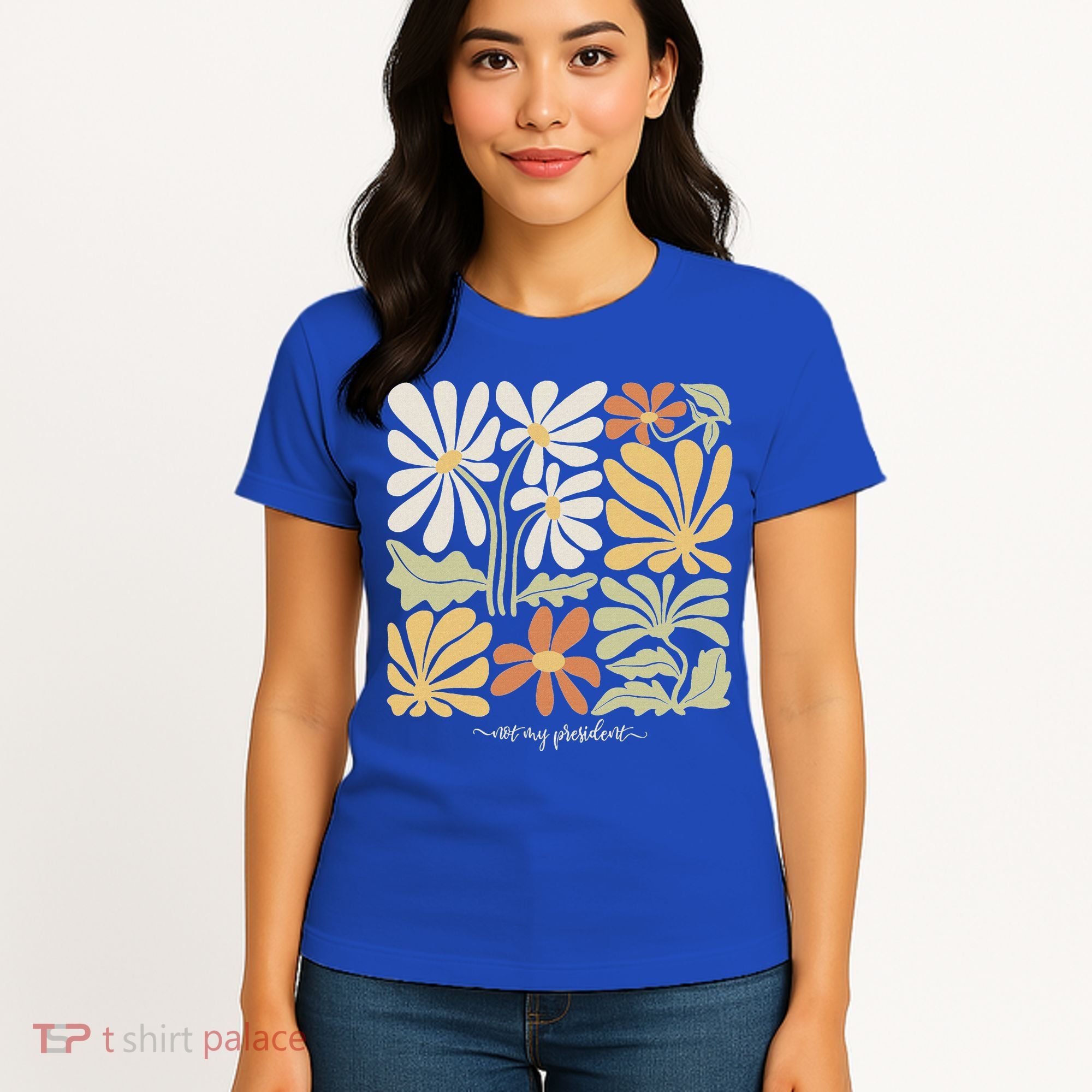 Anti Trump Subtle Not My President Flowers Women's T-Shirt