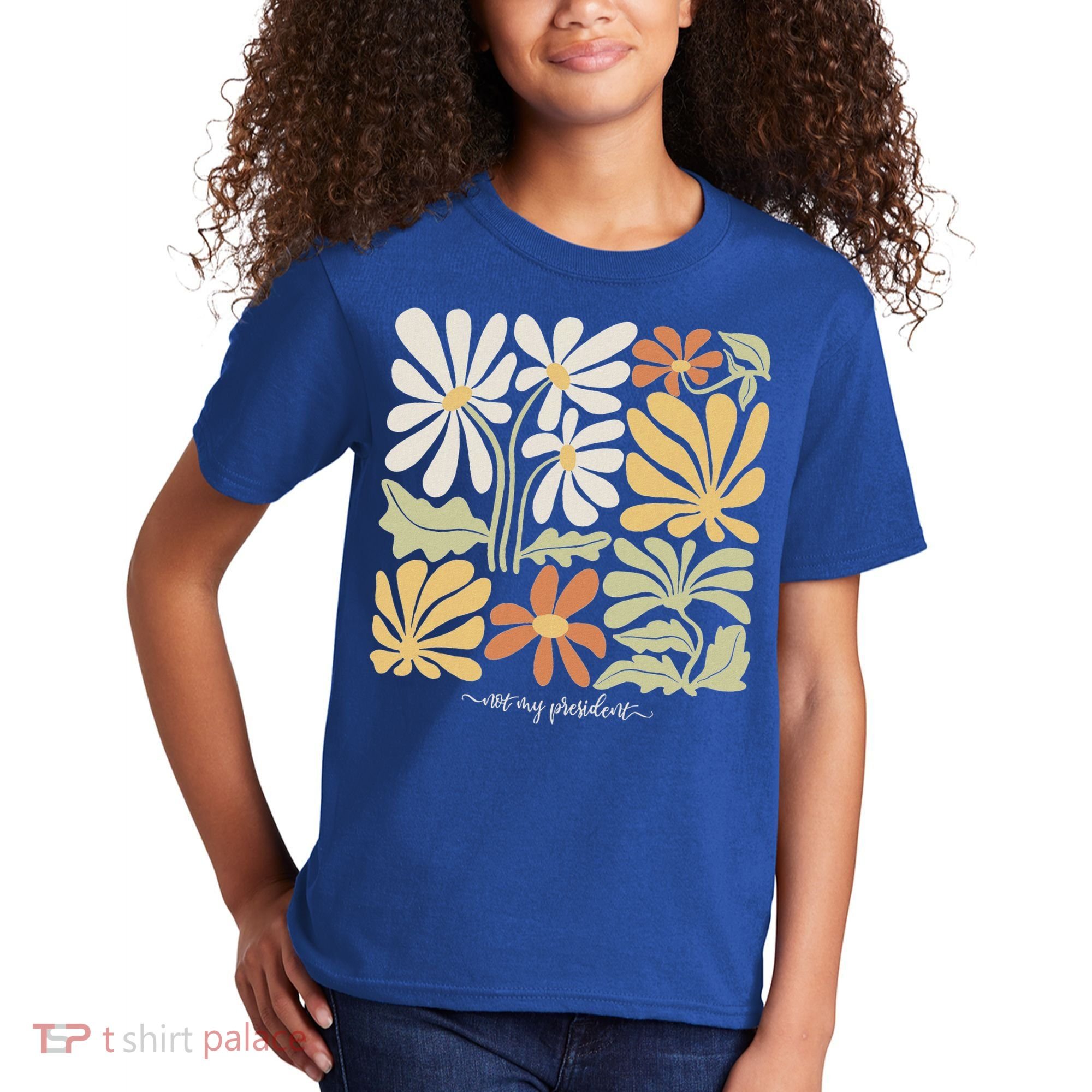 Anti Trump Subtle Not My President Flowers Kids T-Shirt