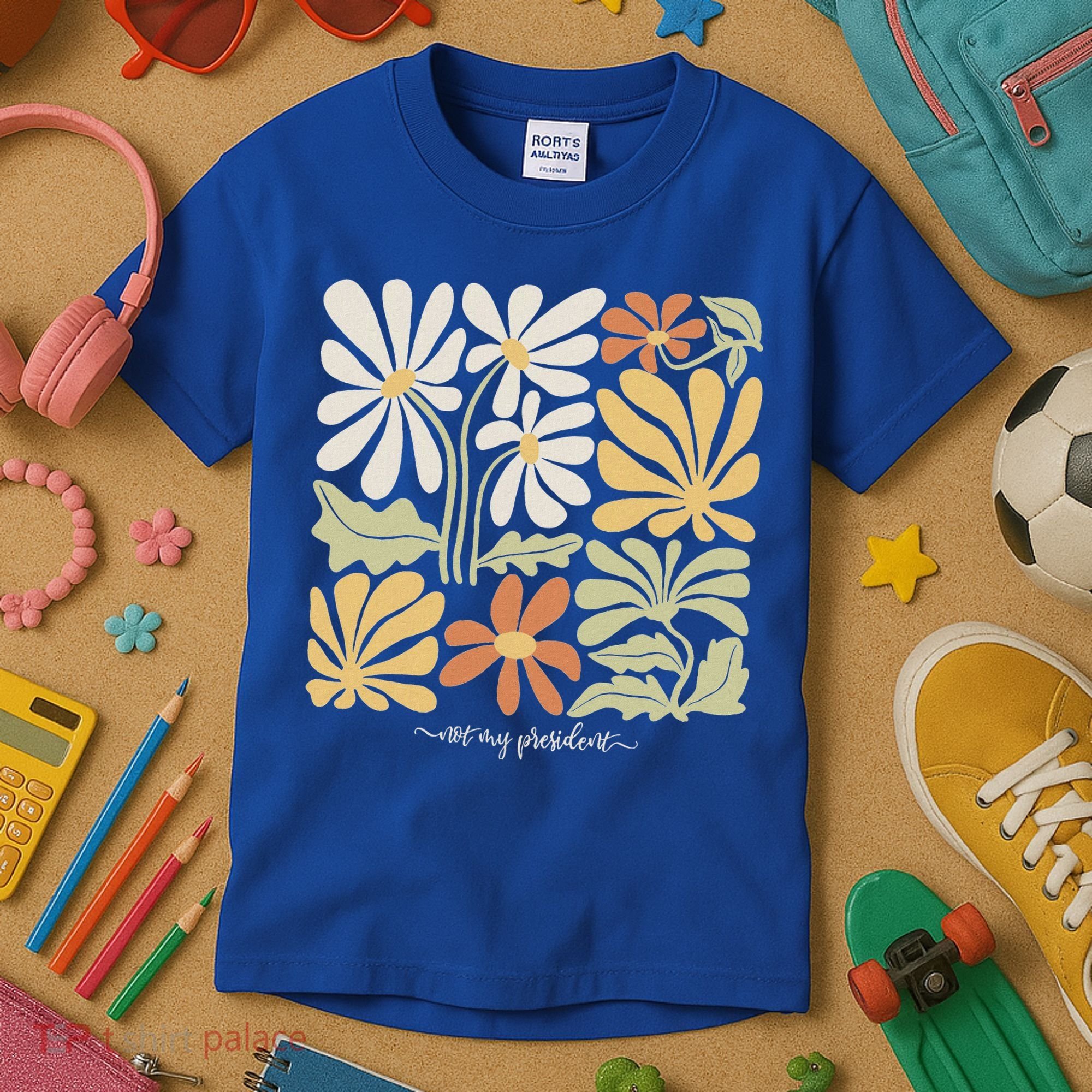 Anti Trump Subtle Not My President Flowers Kids T-Shirt