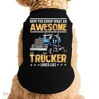 Awesome Trucker Semi Truck Driver 18 Wheeler Mechanic Funny Doggie Tank thumb 0