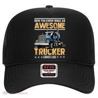 Awesome Trucker Semi Truck Driver 18 Wheeler Mechanic Funny Hat thumb 0