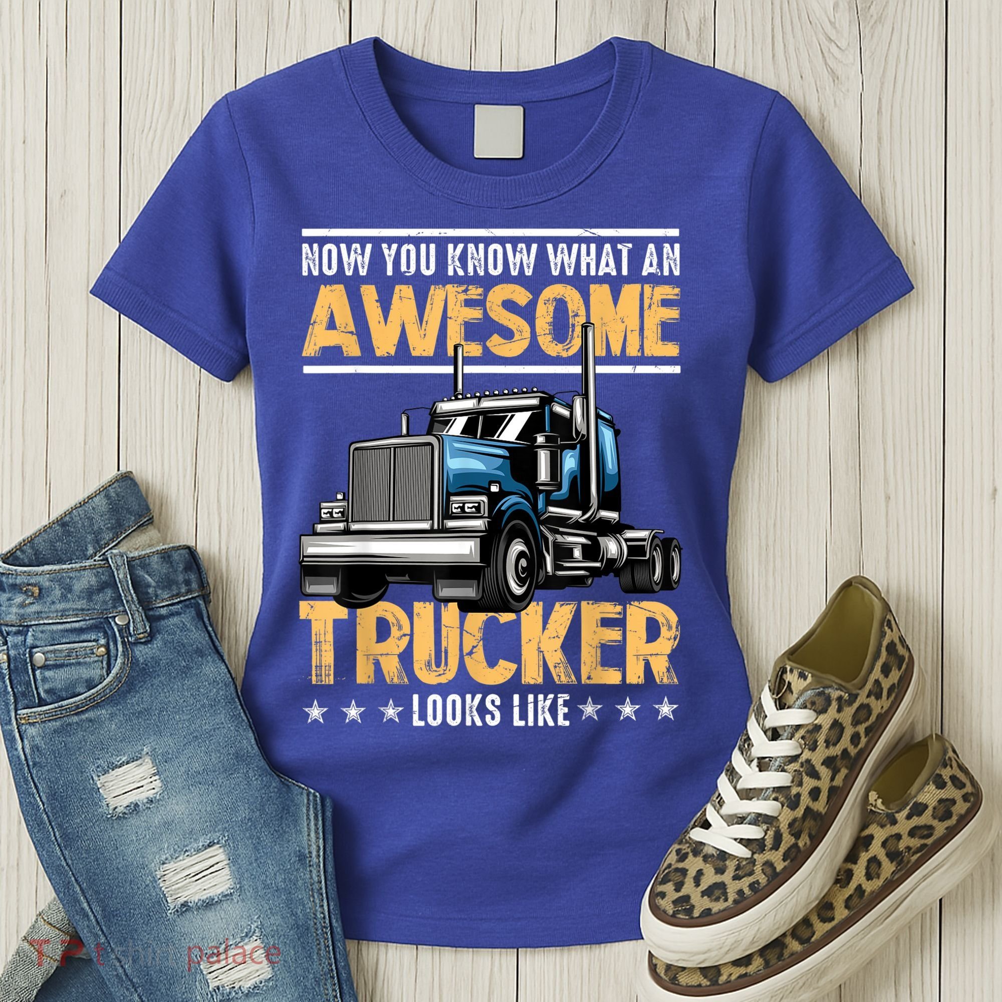Awesome Trucker Semi Truck Driver 18 Wheeler Mechanic Funny Women's T-Shirt