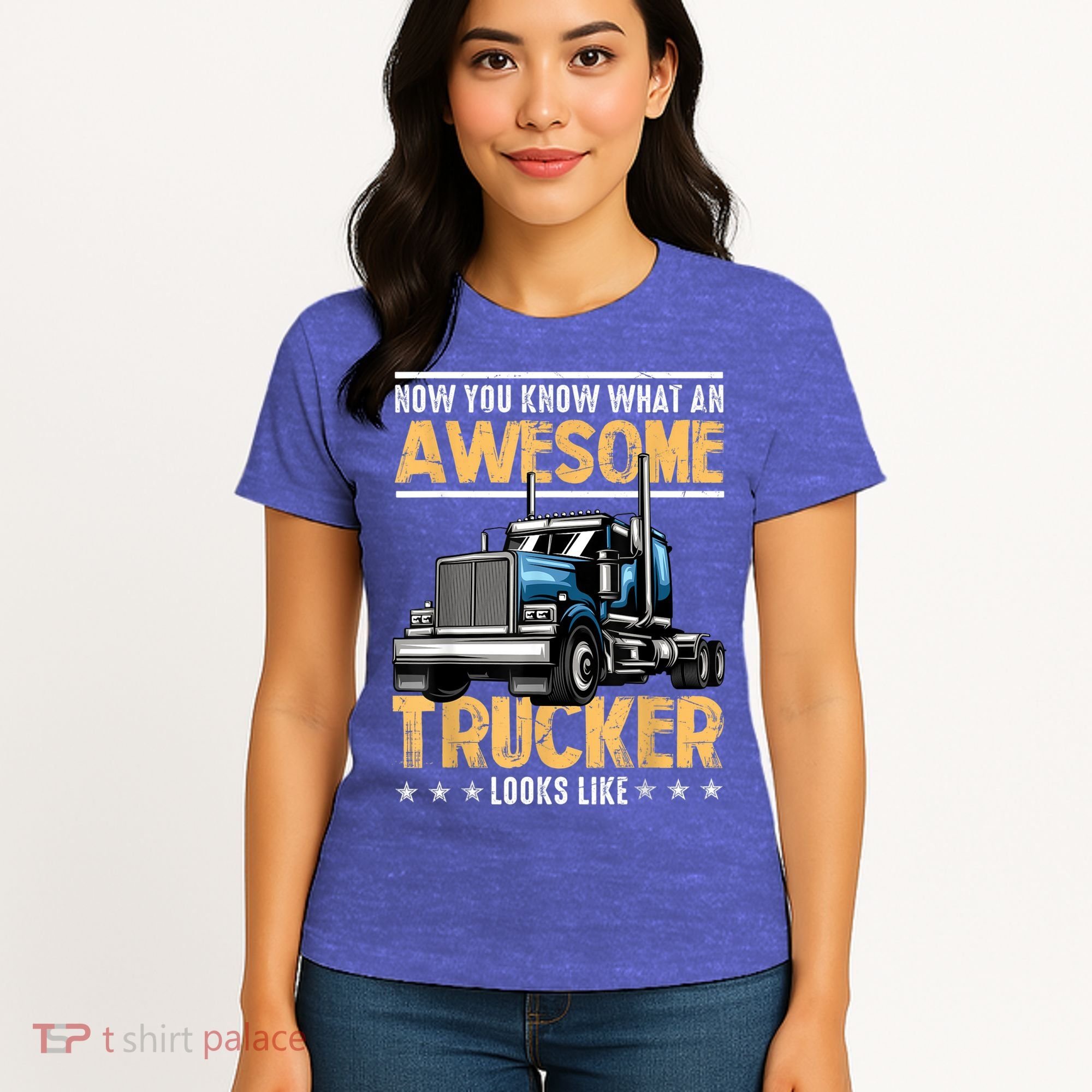 Awesome Trucker Semi Truck Driver 18 Wheeler Mechanic Funny Women's T-Shirt