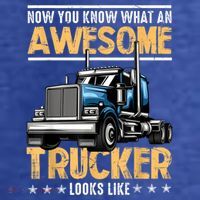Awesome Trucker Semi Truck Driver 18 Wheeler Mechanic Funny Women's T-Shirt thumb 6