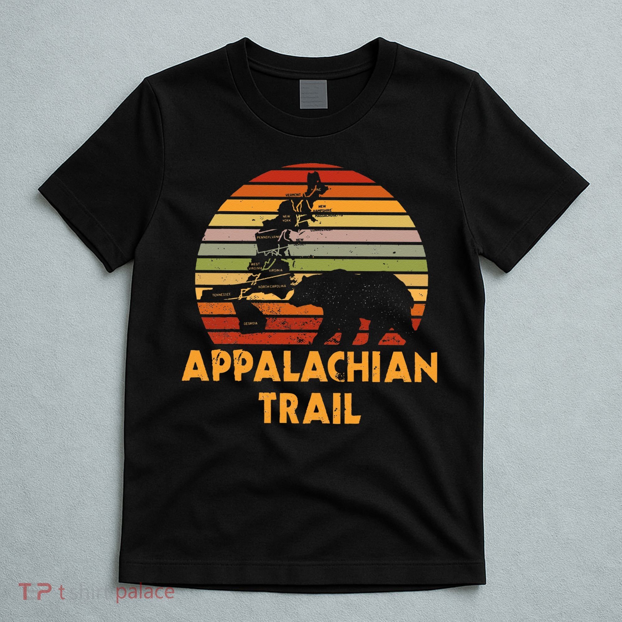 Appalachian Trail Symbol Word Cloud With US Staates T-Shirt