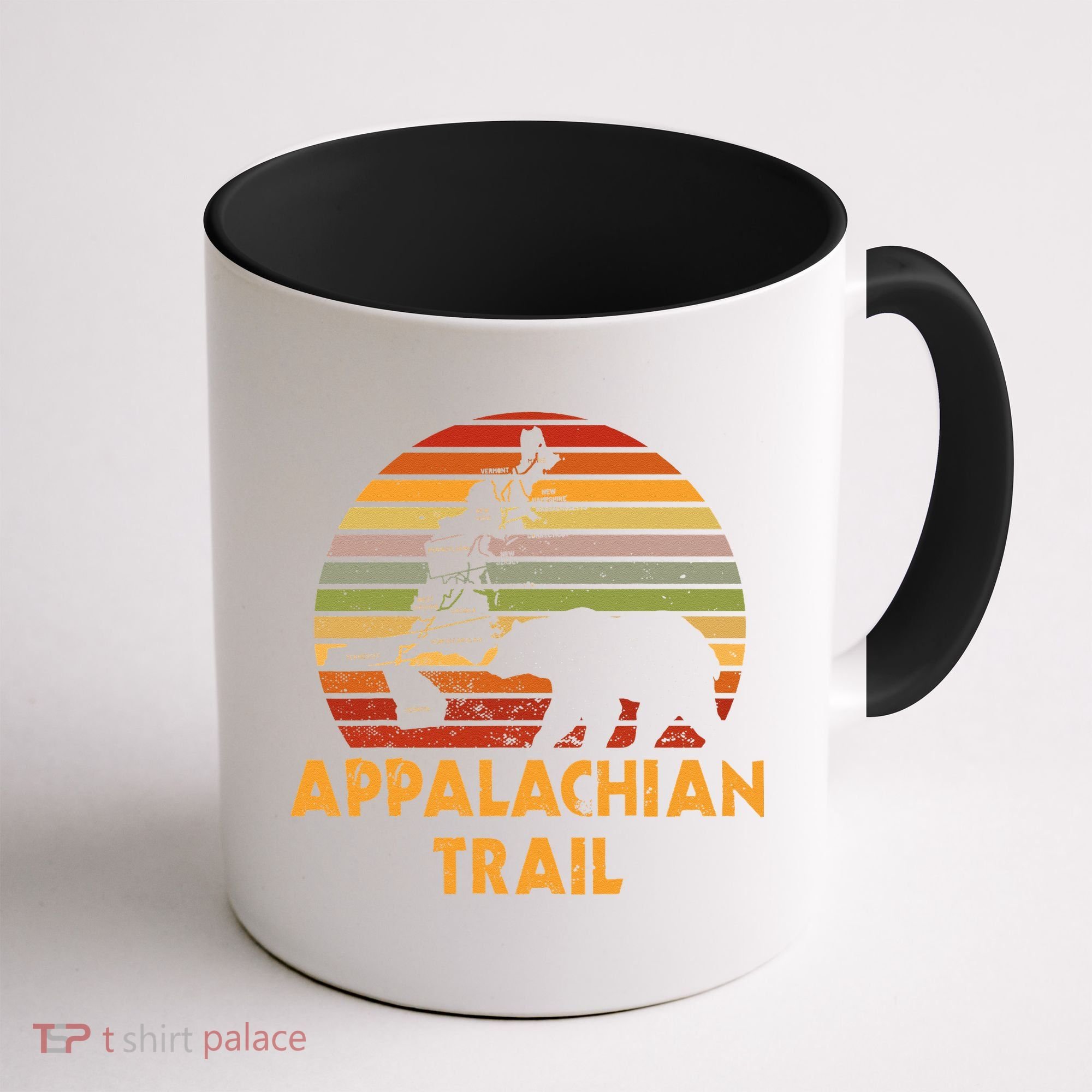 Appalachian Trail Symbol Word Cloud With US Staates Coffee Mug