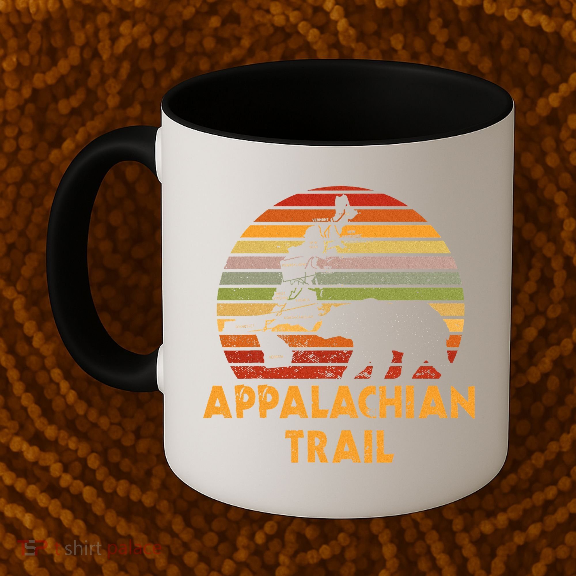 Appalachian Trail Symbol Word Cloud With US Staates Coffee Mug