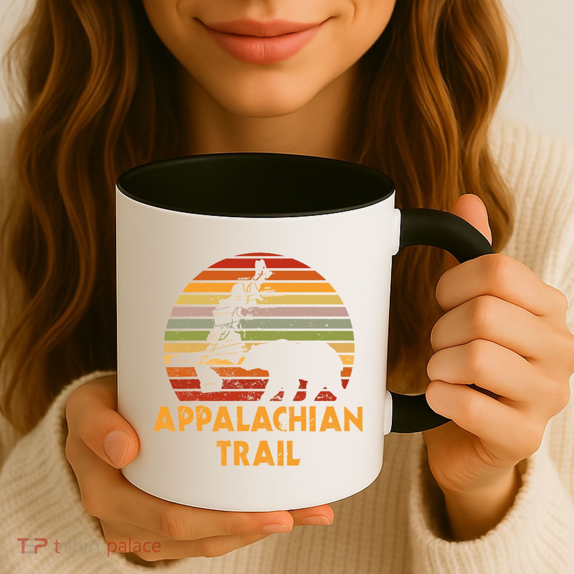 Appalachian Trail Symbol Word Cloud With US Staates Coffee Mug