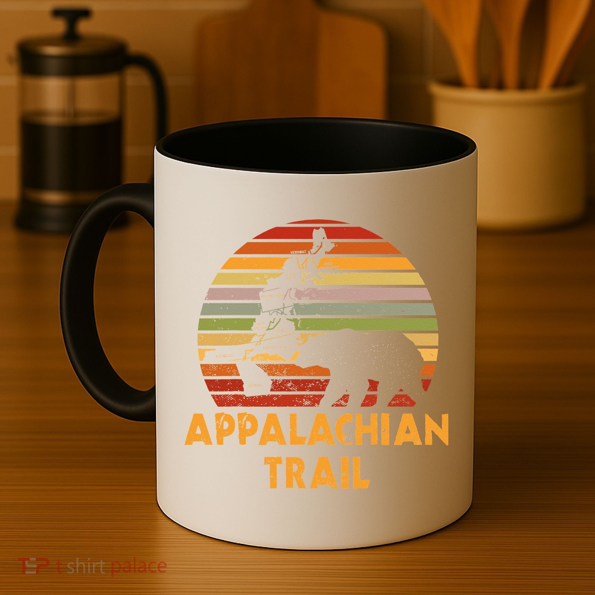 Appalachian Trail Symbol Word Cloud With US Staates Coffee Mug