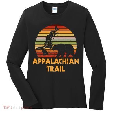 Appalachian Trail Symbol Word Cloud With US Staates Women's Long Sleeve Shirt