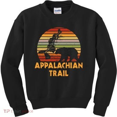 Appalachian Trail Symbol Word Cloud With US Staates Kids Sweatshirt
