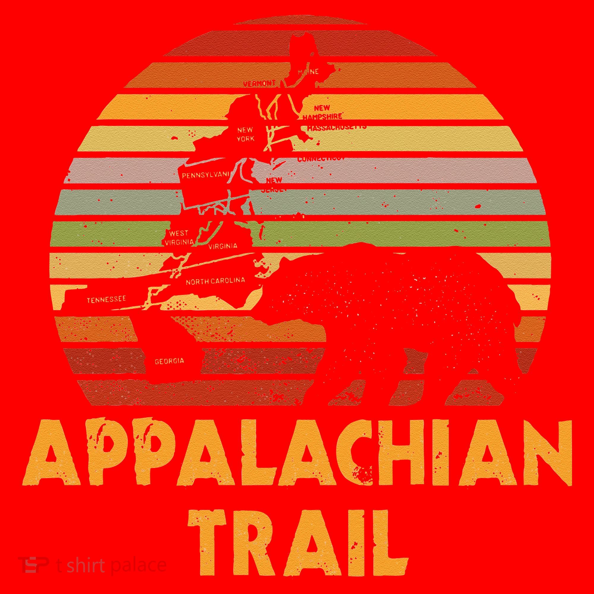 Appalachian Trail Symbol Word Cloud With US Staates Santa Hat