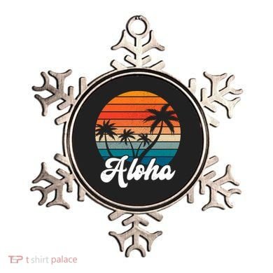 Aloha Tropical Sunset Vintage Vacation Ornament
