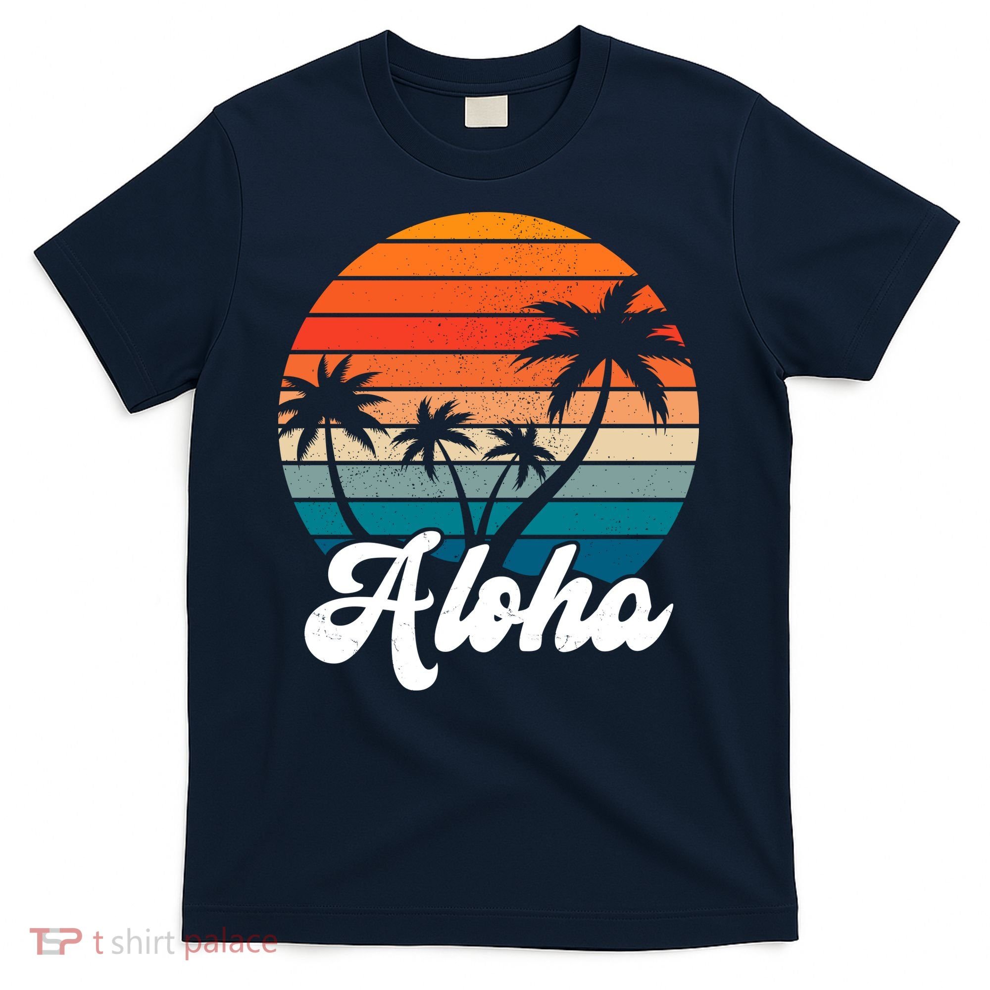 Aloha Tropical Sunset Vintage Vacation T-Shirt