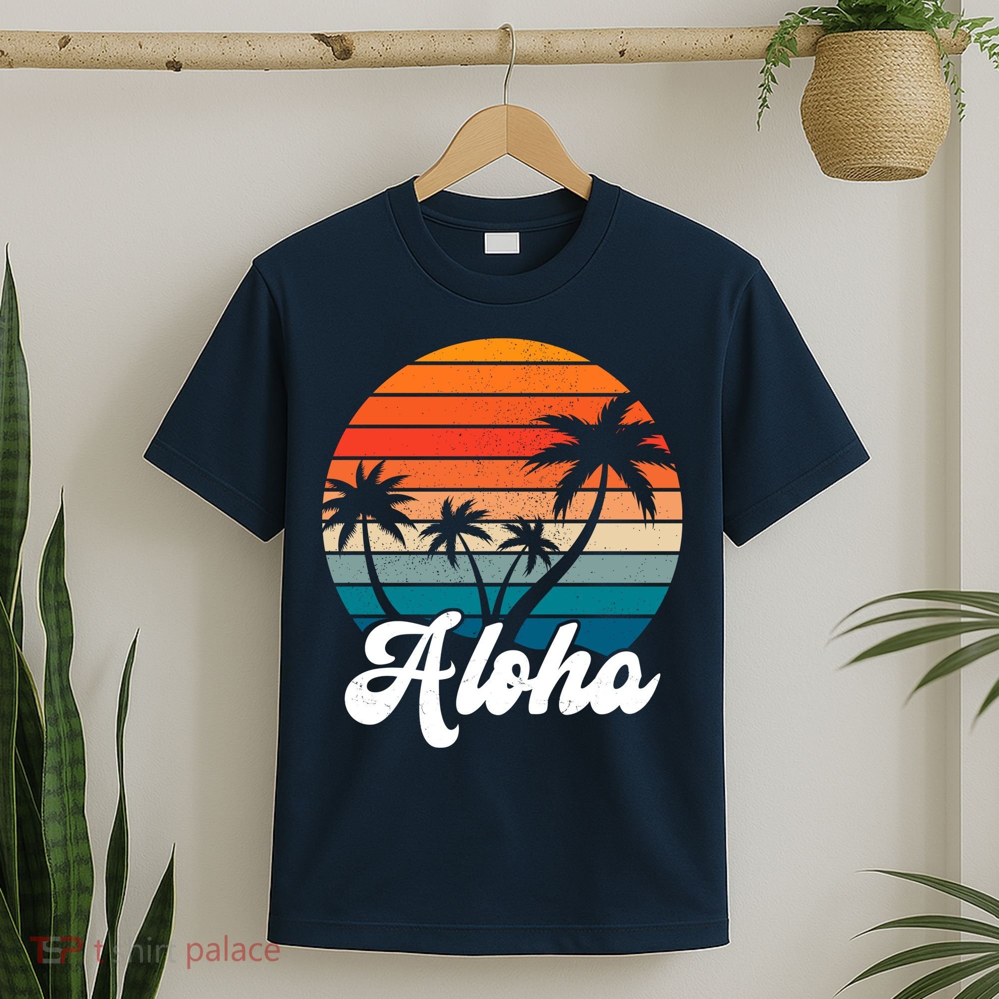 Aloha Tropical Sunset Vintage Vacation T-Shirt