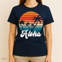 Aloha Tropical Sunset Vintage Vacation T-Shirt thumb 4