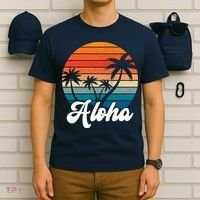 Aloha Tropical Sunset Vintage Vacation T-Shirt thumb 6