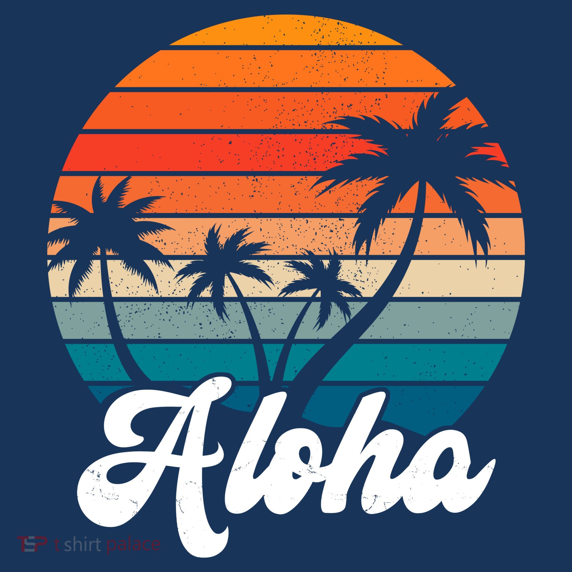 Aloha Tropical Sunset Vintage Vacation T-Shirt