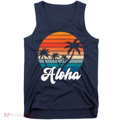 Aloha Tropical Sunset Vintage Vacation Tank Top