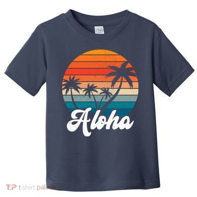 Aloha Tropical Sunset Vintage Vacation Toddler T-Shirt