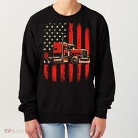 American Trucker Semi Truck Driver Trucking Women's Sweatshirt thumb 0