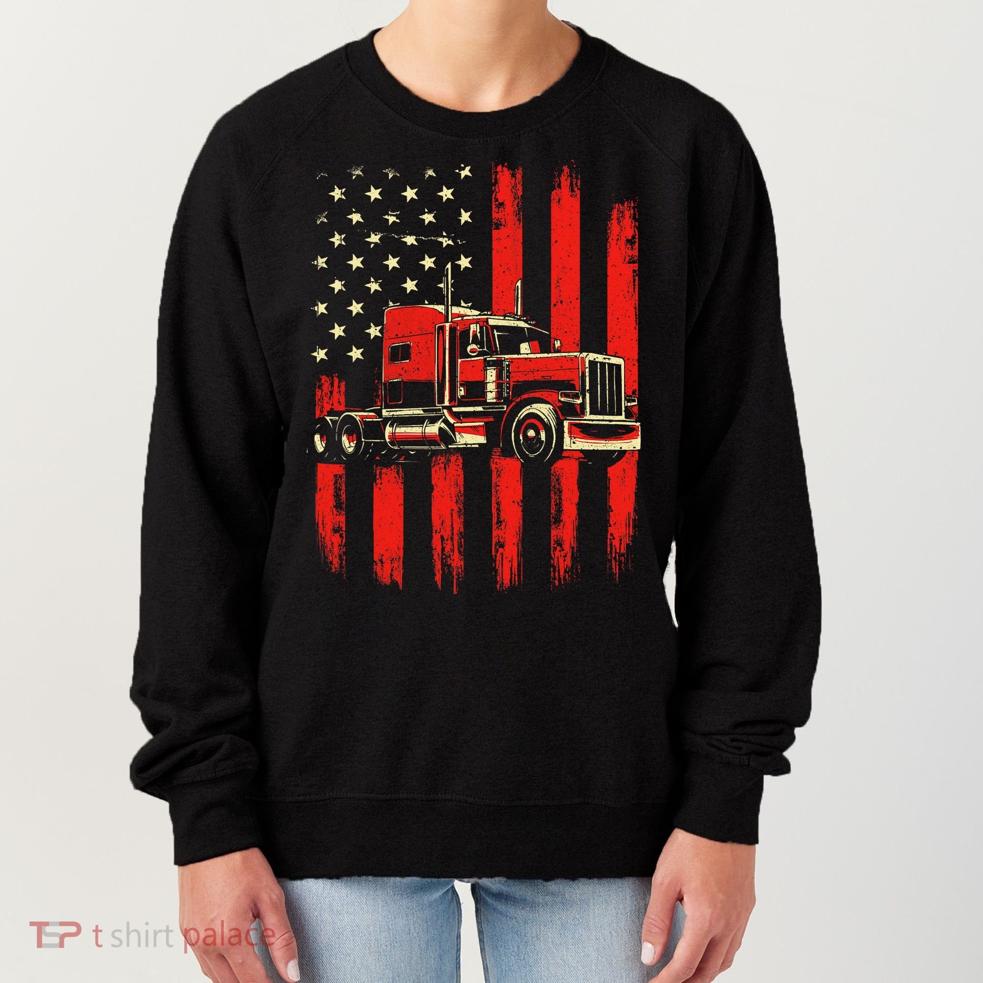 American Trucker Semi Truck Driver Trucking Women's Sweatshirt