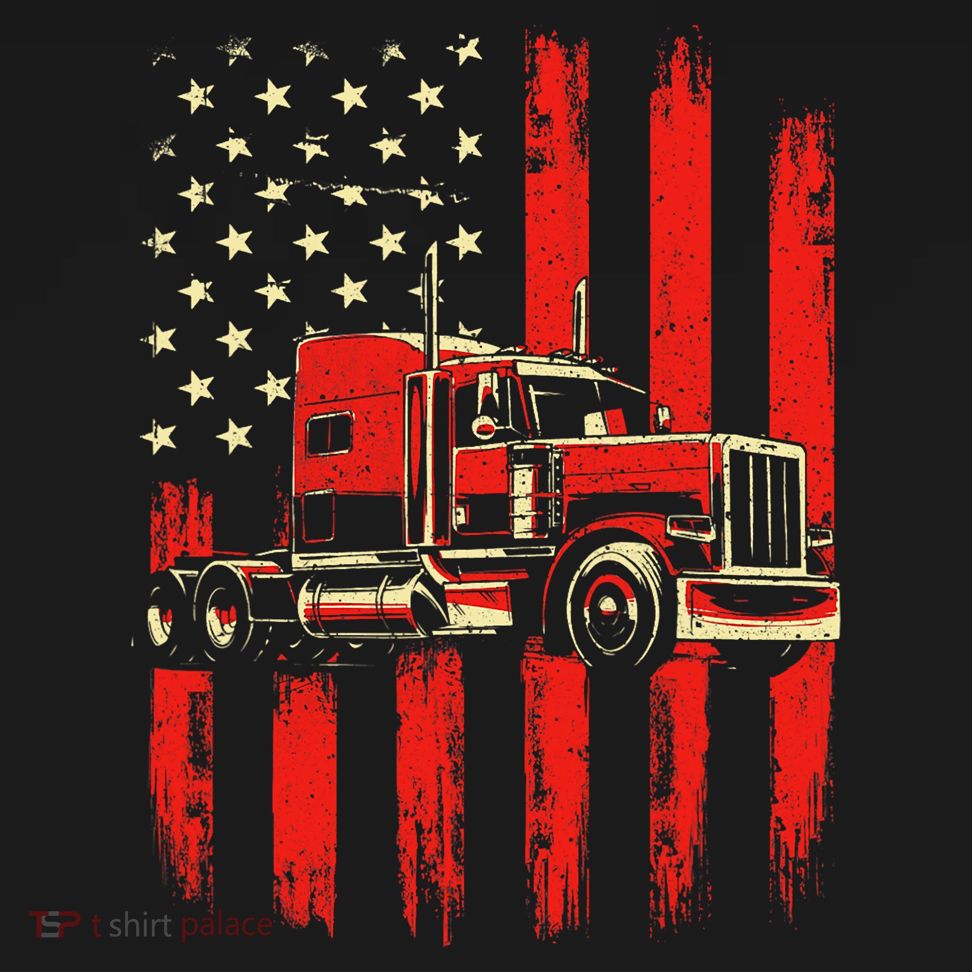 American Trucker Semi Truck Driver Trucking Bucket Hat