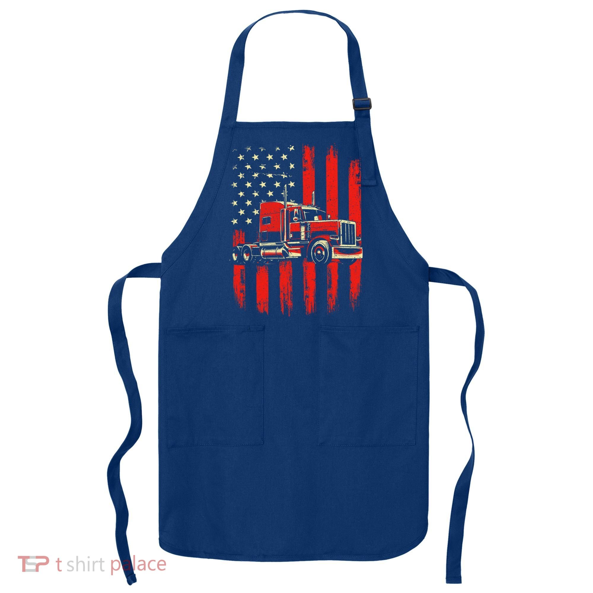 American Trucker Semi Truck Driver Trucking Apron