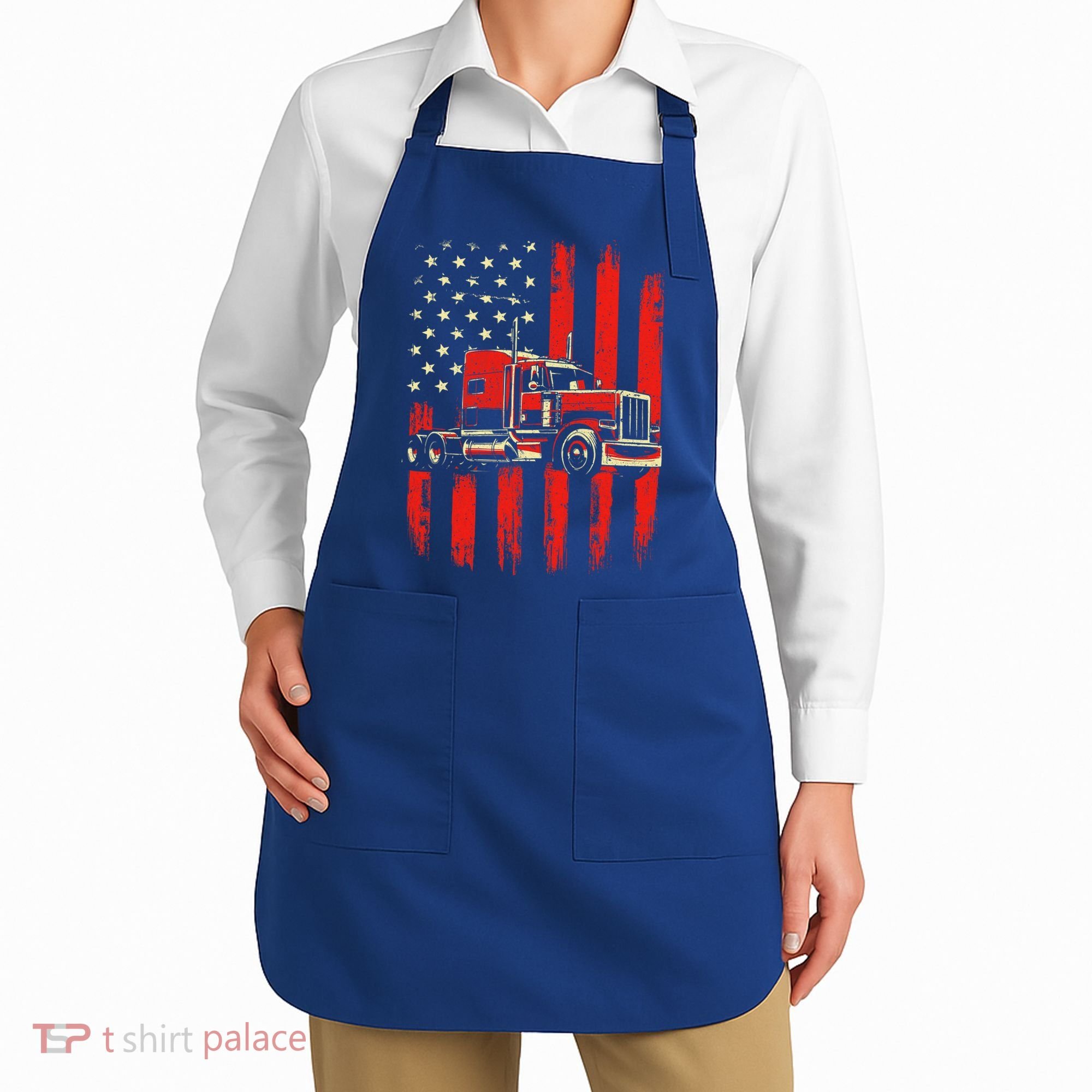 American Trucker Semi Truck Driver Trucking Apron
