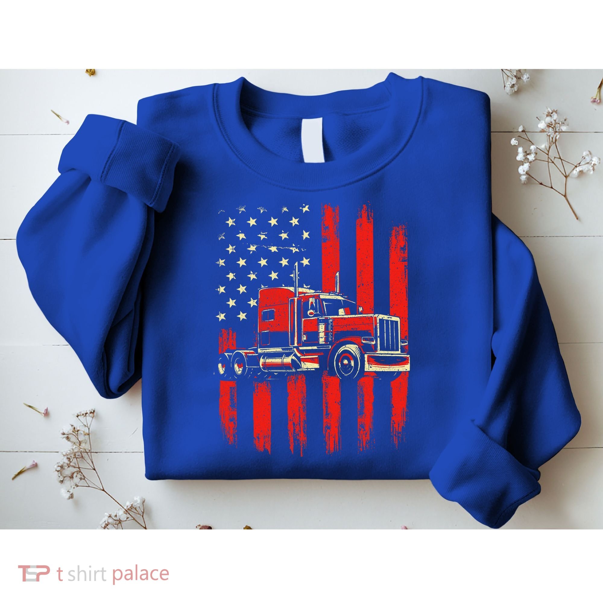 American Trucker Semi Truck Driver Trucking Sweatshirt