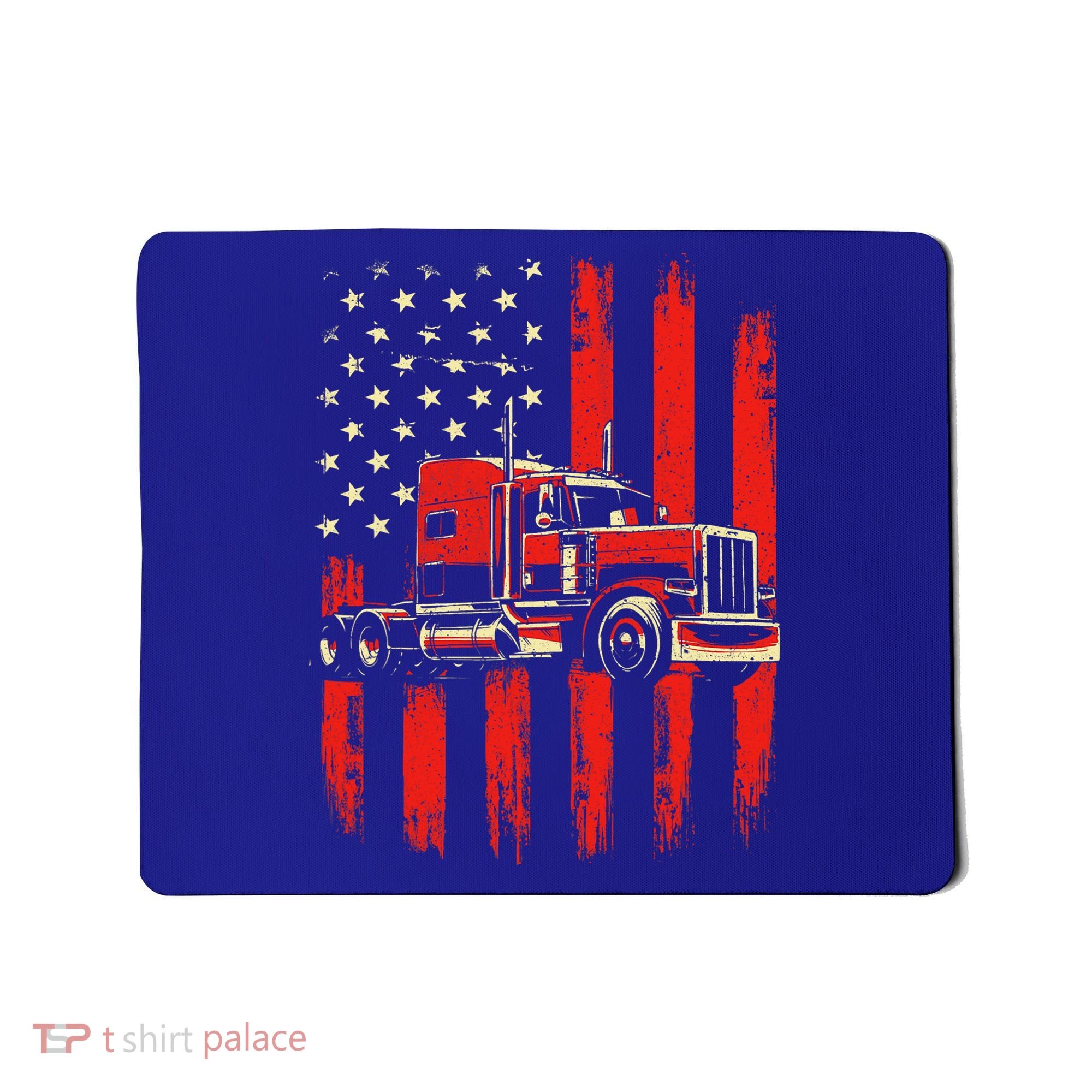 American Trucker Semi Truck Driver Trucking Mousepad