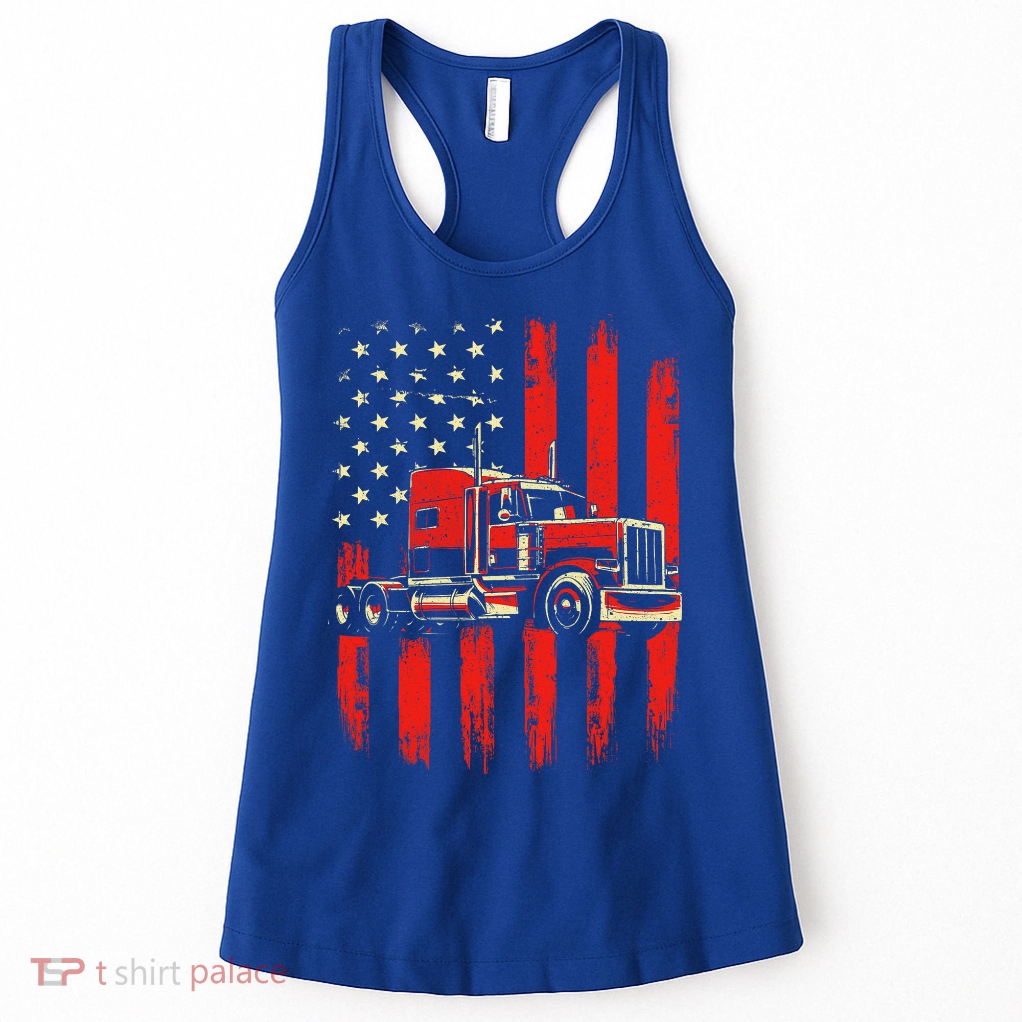 American Trucker Semi Truck Driver Trucking Women's Tank Top