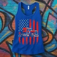 American Trucker Semi Truck Driver Trucking Women's Tank Top thumb 3