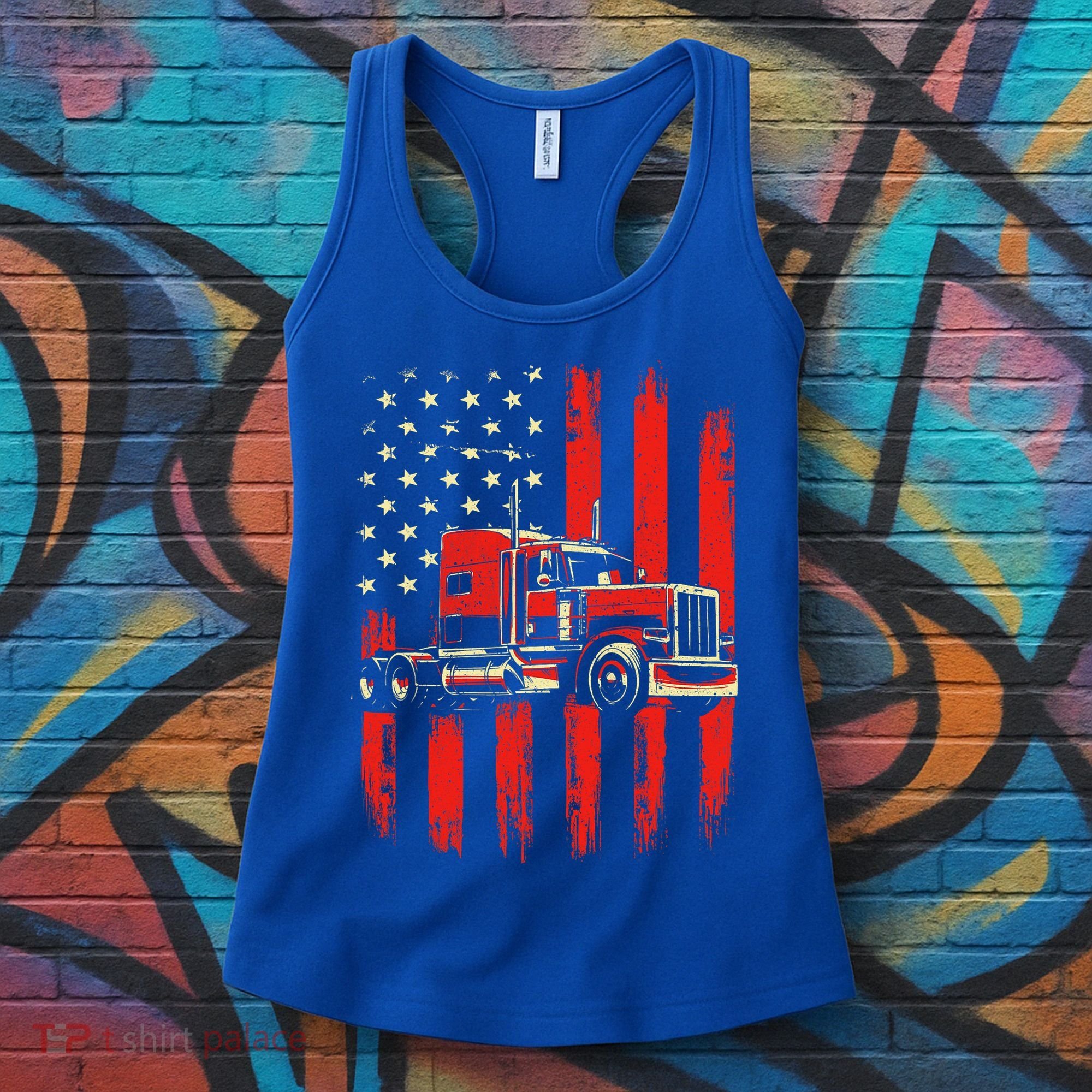 American Trucker Semi Truck Driver Trucking Women's Tank Top