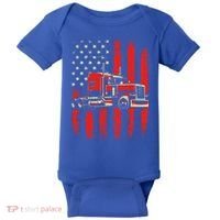 American Trucker Semi Truck Driver Trucking Baby Bodysuit thumb 0