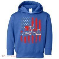 American Trucker Semi Truck Driver Trucking Toddler Hoodie thumb 0