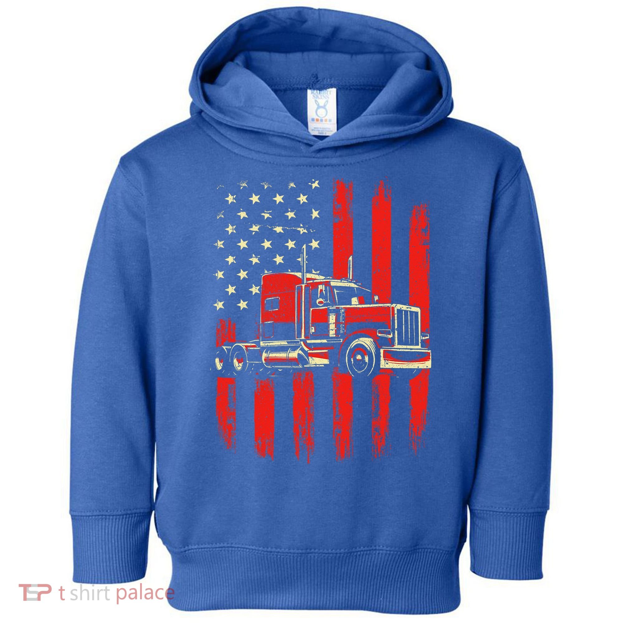 American Trucker Semi Truck Driver Trucking Toddler Hoodie