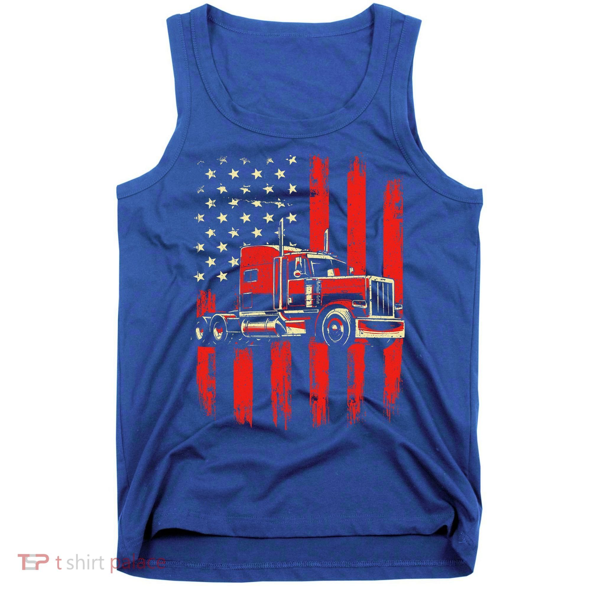 American Trucker Semi Truck Driver Trucking Tank Top