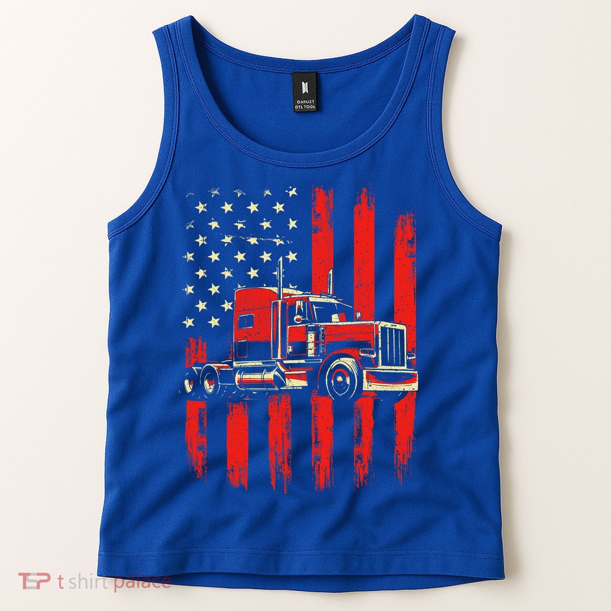American Trucker Semi Truck Driver Trucking Tank Top