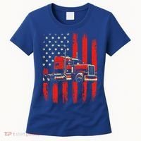 American Trucker Semi Truck Driver Trucking Women's T-Shirt thumb 0