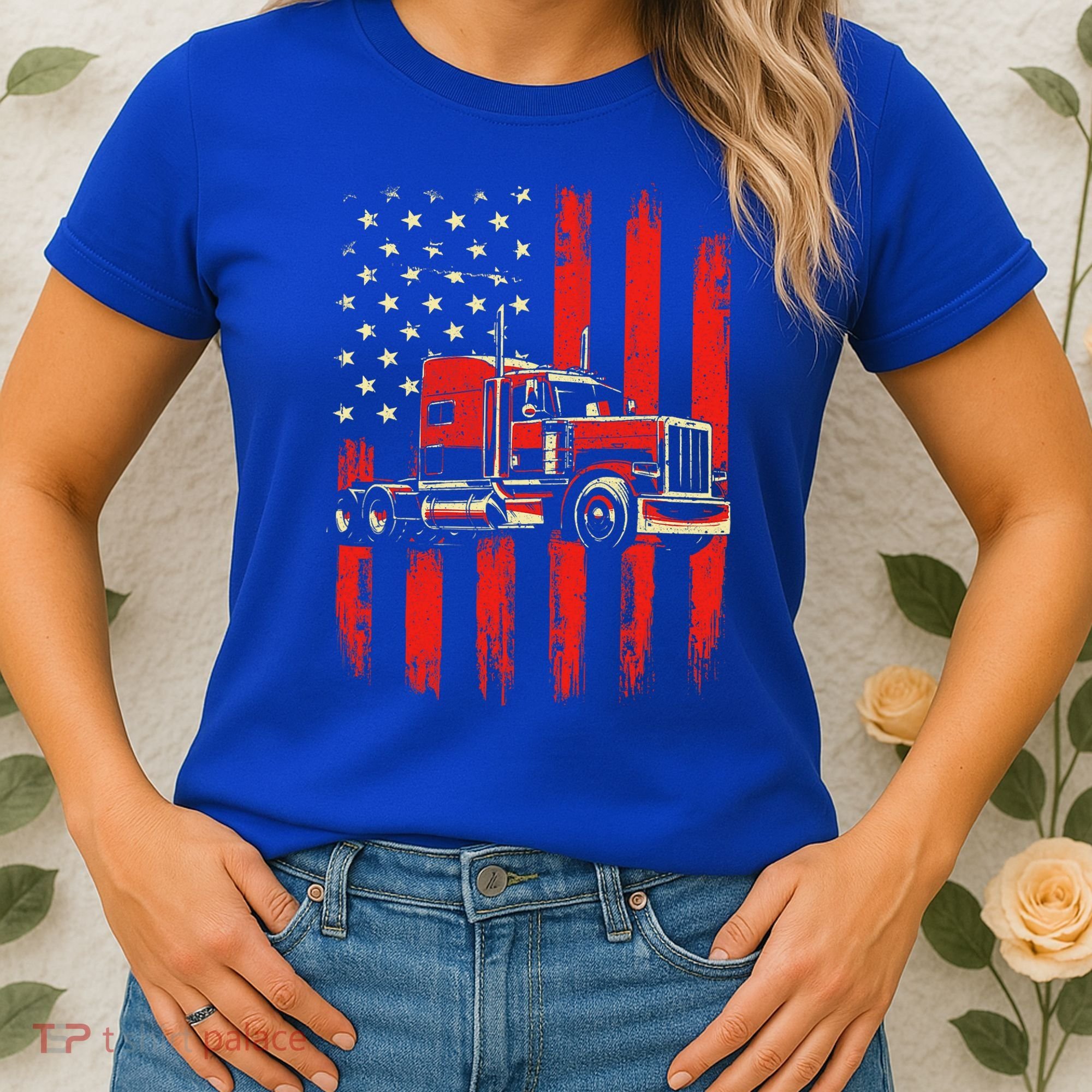 American Trucker Semi Truck Driver Trucking Women's T-Shirt