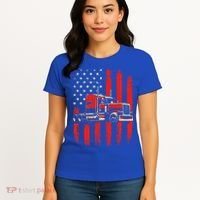 American Trucker Semi Truck Driver Trucking Women's T-Shirt thumb 4