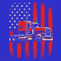 American Trucker Semi Truck Driver Trucking Kids Sweatshirt thumb 2