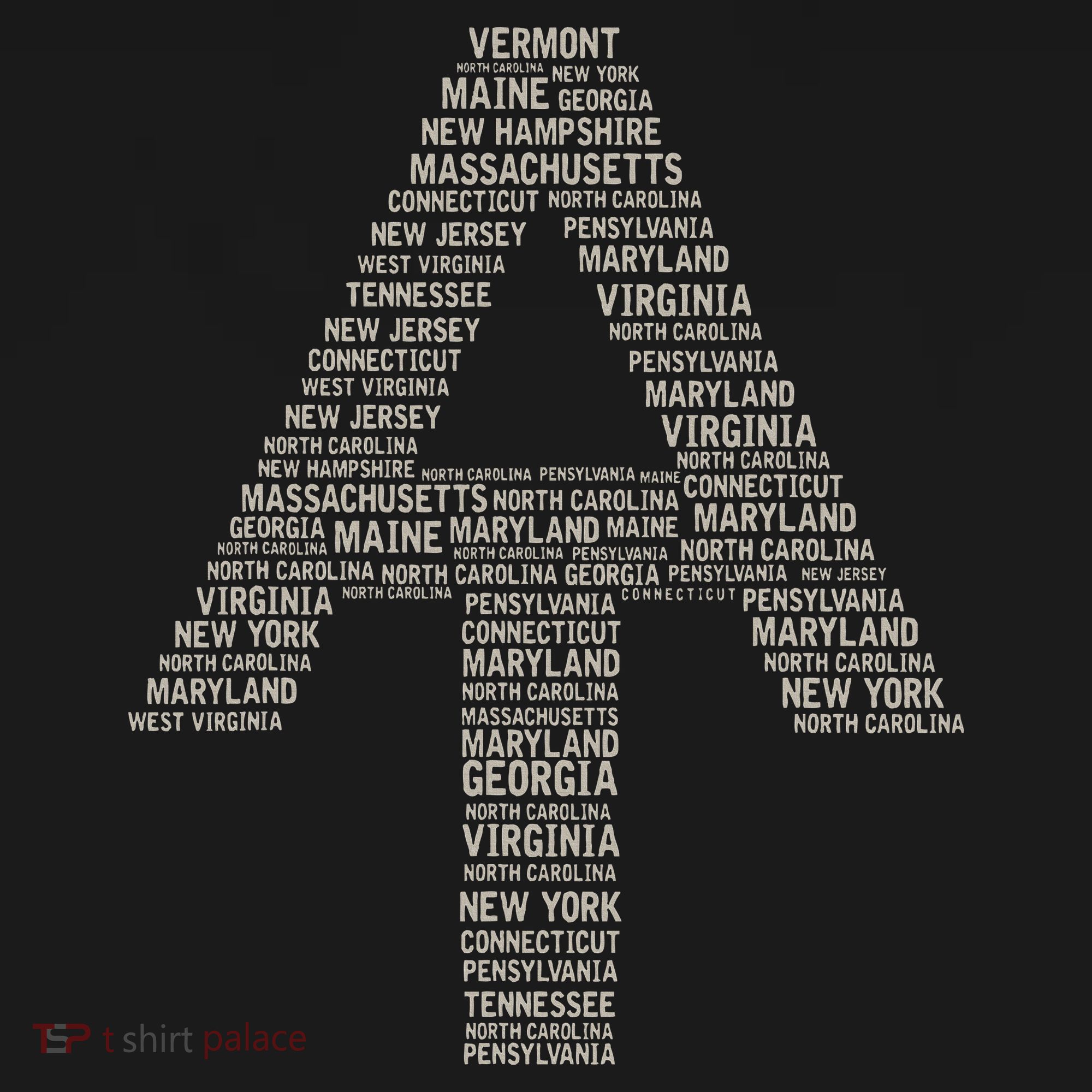 Appalachian Trail Symbol Word Cloud With Us Staates Ornament