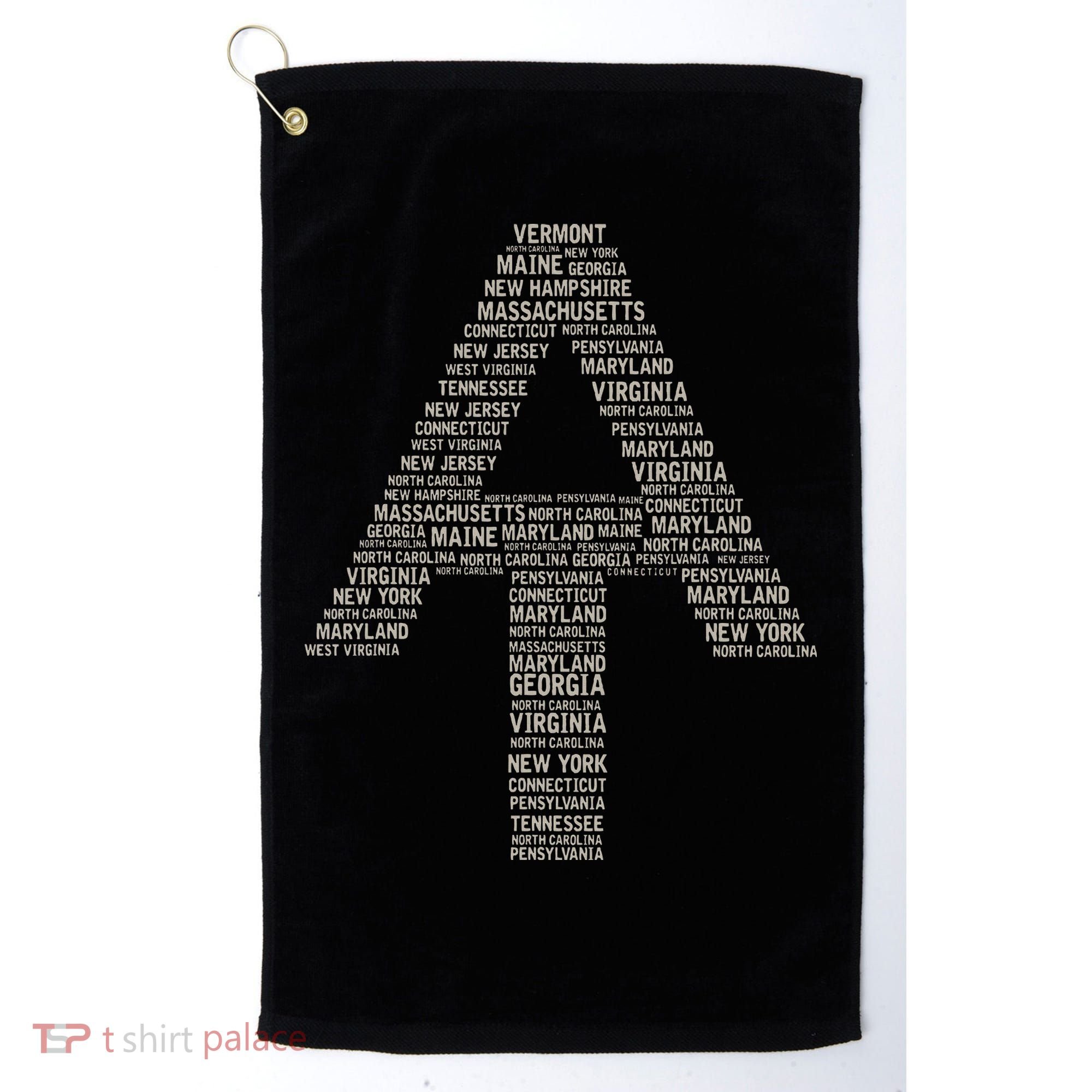 Appalachian Trail Symbol Word Cloud With Us Staates Golf Towel