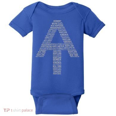Appalachian Trail Symbol Word Cloud With Us Staates Baby Bodysuit