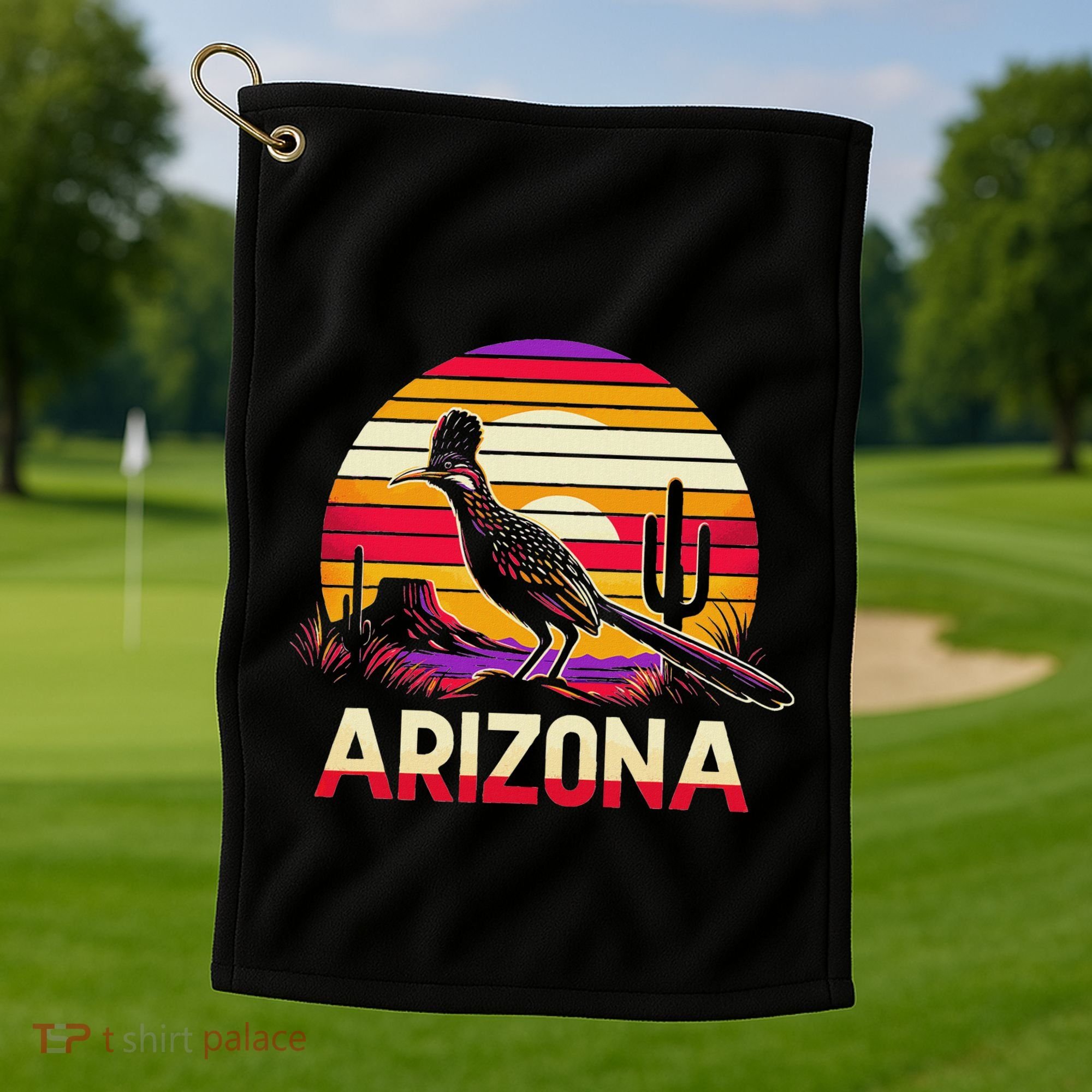 Arizona T State Of Arizona Cactus Arizona Roadrunner Golf Towel