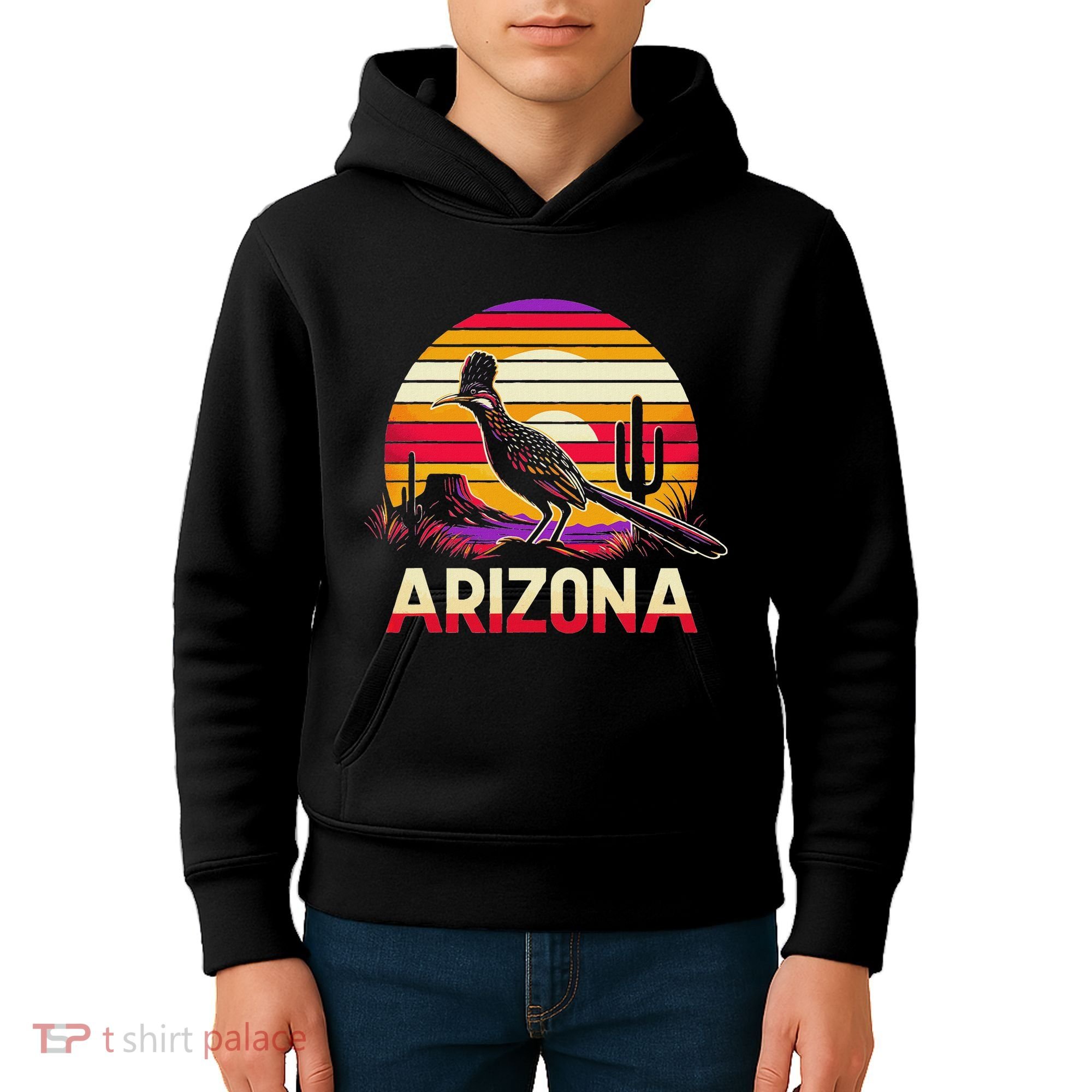 Arizona T State Of Arizona Cactus Arizona Roadrunner Kids Hoodie