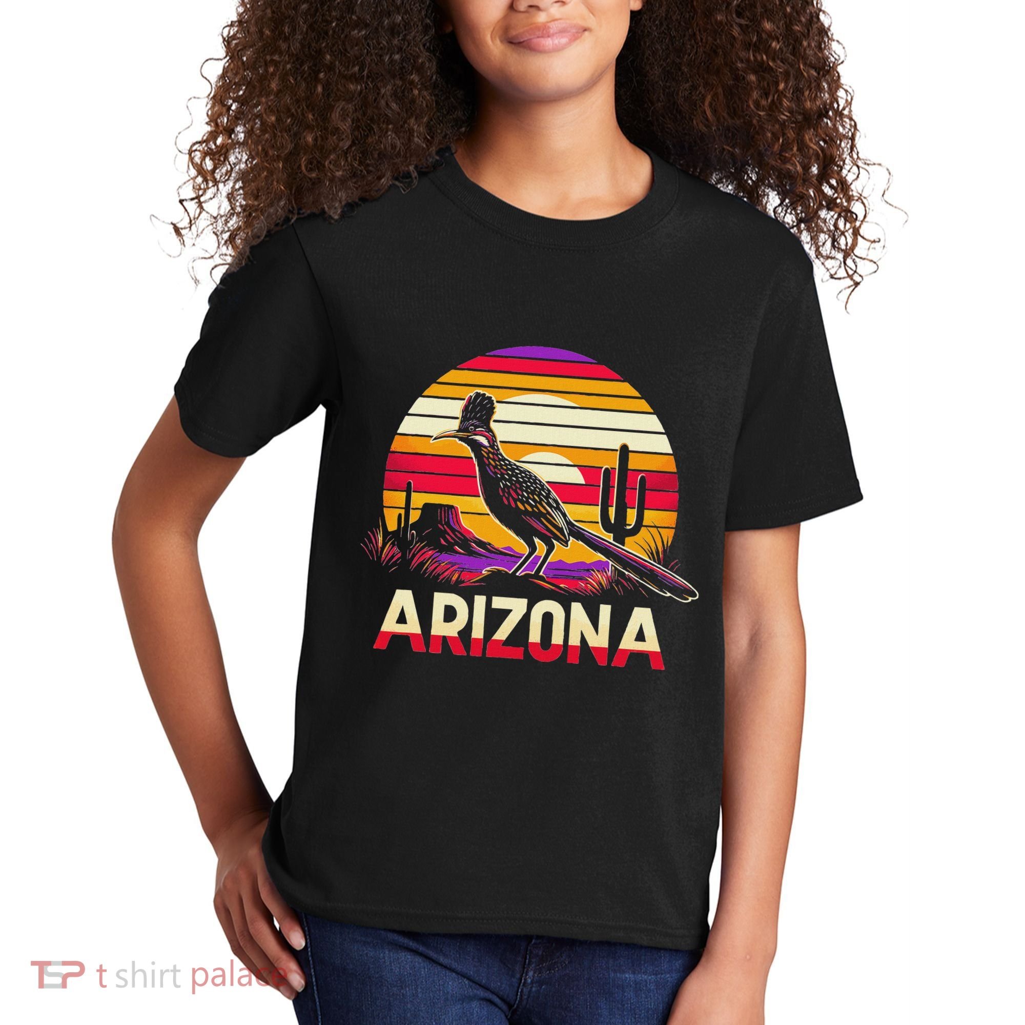 Arizona T State Of Arizona Cactus Arizona Roadrunner Kids T-Shirt
