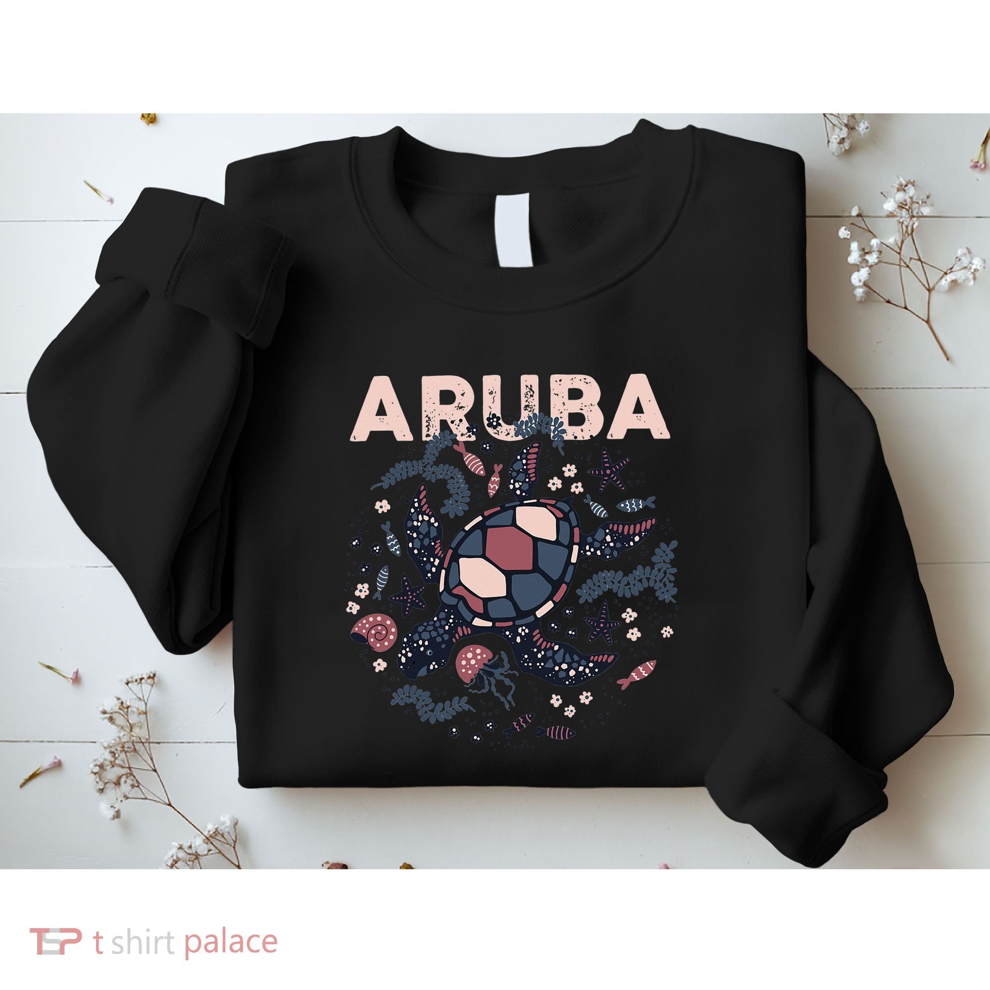 Aruba Travel Summer Vacation Aruban Turtle Tropical Island Sweatshirt